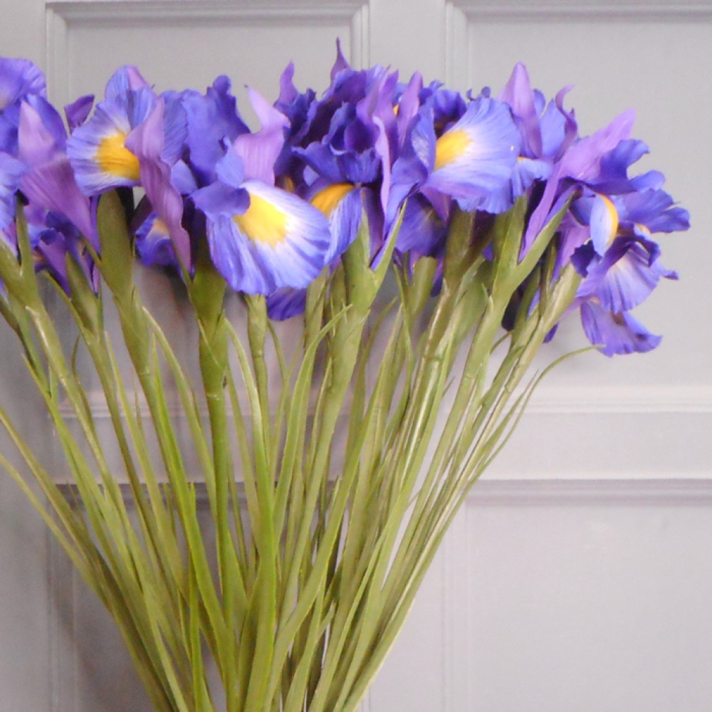 Artificial Flowers Artificial Iris Blue Purple 69cm